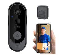 EffiFish Smart Digital Door Peephole Camera,Wireless Video Doorbell Camera, 1080P With Two-Way Audio And For Night Vision, No Subscription, 2.4G WiFi For Indoor Outdoor Home Security, Grey