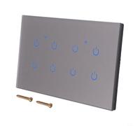 EffiFish Smart Dimmer Switch, WiFi Touch Switch For Tuya App Glass Panel, Wall Mount Wireless Light Switches, For Google or For Alexa, Remote Control, (4 Gang) Voice Control Home Automation(8 Gang)
