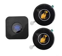 EffiFish Smart Wireless Dog Door Bell ，with Touch Sensitive Button， Adjustable Volume， For Puppy Potty Training And Outdoor Signaling, Black(1 Receiver+ 2 Button)