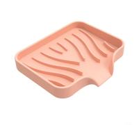 EffiFish Soap Dish with Drainage for Shower, Soap Holder Tin Non-slip Sponge Tray Soap Saver for Bathroom, Kitchen, Travel Accessories Storage Black White Grey Silicone(Pink)