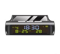 EffiFish Solar Car Clock With Thermometer, Auto Digital Display, No Battery Needed, Dashboard Mount For Real-Time Temp Monitoring