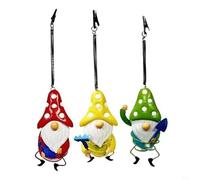 EffiFish Solar Powered Gnome Garden Decoration,With Spring Motion Hanging Bouncing Toy Outdoor Light For Garden Patio Walkway Decorative Ornament(Green)