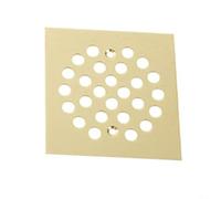 EffiFish Square Drain Cover Stylish Bathroom Shower Floor Drain Cover Screw-in Design 10X10cm Stainless Steel Floor Drain Grate Fast Drainage(Square - gold)