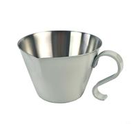 EffiFish Stainless Steel Espresso Cup, 304 Metal Coffee Milk Frothing Pitcher with Handle and V-Spout for Latte Art, Steaming Milk, Serving Desserts and Cocktails
