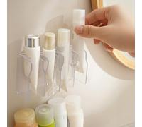 EffiFish Toothpaste Holder Wall Mount Space Saving Rack For Facial Cleanser Hand Cream Bathroom Organizer White Plastic 12.5cm(Transparent)