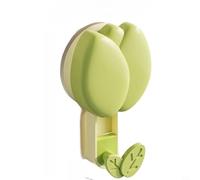EffiFish Tulip Suction Hook No Drill Wall Mount Strong Hold ABS Plastic For Shower Towel Kitchen Bathroom Storage Fresh Green(Fresh Green)