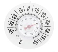 EffiFish Window Thermometer Battery-Free Waterproof Outdoor Temperature Gauge Clear Round Self-Adhesive For Home Garden Weather Monitoring