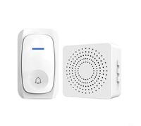 EffiFish Wireless Doorbell Self-Powered No Battery Needed 150M Range Waterproof Outdoor Home Office 60 Tones Black Gold
