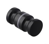 EffiFish Zinc Alloy Shower Room Handle Single Hole Pull Knob Chrome Finish for 6-18mm Thick Glass Sliding Doors Office Home PCS(Black)