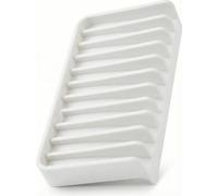 Effilogic Silicone Sponge Holder - Self-Draining Kitchen Sink Organizer, Quick Dry Mat and Counter Protector - Dishwashing Accessories for Sponges, Brushes, and Soap - Large White