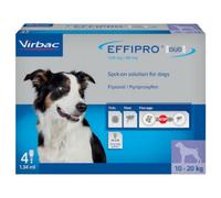 Effipro Duo Spot On Flea & Tick Treatment For Medium Dogs 10-20Kg Fast Acting 4 Pipettes Vet Strength Formula Easy To Apply