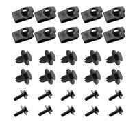 Effitnee 30Pack Car Engine Cover Bolts, Hood Bolt Retaining Nut Undertray Clip Plastic Clip Retainer for Chassis Engine Guard Panel Bumper Fastener