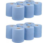 Efforias 12 X Blue CENTREFEED Rolls 2 PLY Paper Towels Hand Towel Tissue Premium Quality Wall Mounted Lockable Rolls