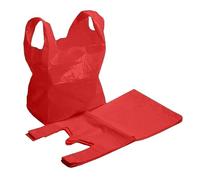 Efforias Carrier Bags 11 x 17 x 21 - Large Plastic Carrier Bags Heavy Duty Vest Carrier Bags - Pack of 75 (Red)