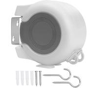 Efforias White Retractable Washing Line 30m Outdoor, Heavy Duty Wall Mounted Double Washing Lines Extendable Clothes Line Laundry Drying Line for Drying Space