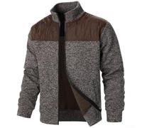 EfforPrac Men's Polyester Spandex Jacket for slim Fit Patchwork Design | for slim fit design, stand collar neck, full front zipper, patchwork splicing pattern, regular clothing length