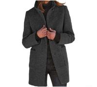 EfforPrac Women Retro Turtleneck Coat Winter Long Sleeve Single Breasted | 70% polyester 30% spandex, for soft stretchy fabric, skin-friendly feel, durable wear, easy care machine wash