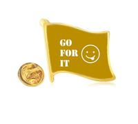 Effort Expression Struggle Meaning Golden Metal Flag Lapel Pin Badge
