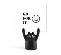 Effort Expression Struggle Meaning Memo Holder Cartoon Black Cat Stand Decoration