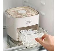 Effortless 2-Tier Ice Cube Maker Tray - Up to 48 Ice Cubes at Once, Includes Press Release Plate, Lid, Ice Storage Bin & Tongs - BPA-Free, Food-Safe ABS, Freezer-Friendly
