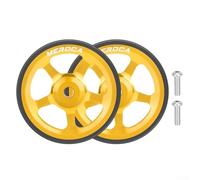 Effortless 60mm Easy Wheel for Folding Bikes Aluminium Alloy and Rubber for Brompton and For 3Sixty Pack of 2 (Golden)