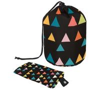 Effortless Beauty Routine: Foldable Cosmetic Bag for Women, The Perfect Travel Companion for Organized Toiletry Storage, Triangle Geometric Pattern