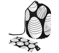 Effortless Beauty Routine: Foldable Cosmetic Bag for Women, The Perfect Travel Companion for Organized Toiletry Storage, Black and White Easter Eggs
