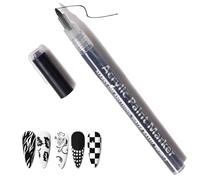 Effortless Black Nail Art Pen - Fine Tip Acrylic Paint Marker for Precise Nail Designs, Quick Dry, Smudge Proof, High Pigment Formula, Long Lasting, DIY Manicure Pen