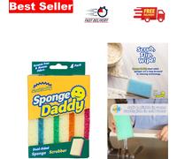 Effortless Cleaning with Sponge Daddy - 4 Pack Dual-Sided Kitchen Sponges