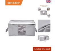 Amazon Basics Zippered Storage Bags with Window, Grey, Clear, 59.9 x 44.7 x 28.7 cm