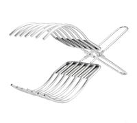 Effortless Slicing Tool with Stainless Steel Tongs for Roast Meat, Bread, and Vegetables Featuring Food Grip for Safety and