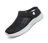 Effortless Slip-On Summer Walking Shoes Women's Feather-Light Mesh Arch Support Sneakers with Secure Grip Soles Memory Foam（A2117） Black