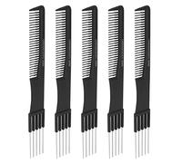 Effortless Volume with 10pcs Carbon Lift Teasing Combs, Salon-Grade Black Back Combs with Metal Prong for Precise Styling