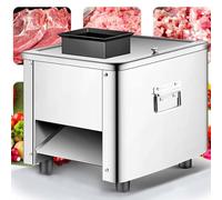 Effortlessly Slice and Cube Meat with 850w Commercial Electric Meat Cutter - Perfect for Chicken, Fish, and Beef - Stainless Steel Automatic Cutting Machine - 130KG/H Capacity