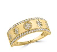 Effy 0.27ct Diamond Pave Bezel Set Band Ring 14ct Gold 14CT YELLOW GOLD SIZE L