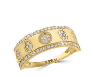 Effy 0.27ct Diamond Pave Bezel Set Band Ring 14ct Gold 14CT YELLOW GOLD SIZE L