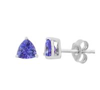 Effy 0.76ct Trillion Cut Tanzanite Earrings 14ct Gold WHITE GOLD
