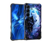 EFGWSDER for Galaxy S26 Case,[Dual Layer][10 FT Military Grade Drop Protection] Heavy Duty Shockproof Case for Samsung Galaxy S26 6.3" 2026,Wolf Love in Moonlight