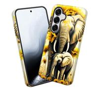 EFGWSDER for Galaxy S26 Plus Case,Heavy Duty Shockproof Dual-Layer Phone Case with Drop Protection, Non-Slip Protective Cover for Samsung Galaxy S26 Plus 6.7",Sunflower Elephant