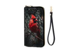 EFGWSDER Women's RFID Blocking Zip Around Wallet with Detachable Wrist Strap, Cardinals on The Branches, Wallet-A