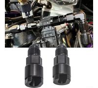 EFI Fuel Line Adapter with 3/8 Female and 6AN Male Threads for Use on Fuel Regulators Fuel Rails and Compatible Tubing (Black AN6 to 516)