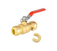 EFIELD 1/2 Inch Push-Fit Full Port Ball Valve with Drain, Disconnect Clip Tool, UPC Certified,(PF-VALVE068-1PCS)