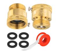 EFIELD 2-Pack Anti Siphon Vacuum Breakers Set, 3/4 Inch Backflow Preventer for Garden Spigot, RV, Solid Brass Anti-Backflow Valve with Sealing Tape and washers,(BIBCOCK004)