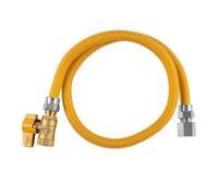 Efield 36-Inch Flexible Gas Line Connector, 1/2" FIP x 1/2" FIP Straight Gas Valve Brass Adapter, Stainless Steel Gas Hose, Yellow,(HOSE083)