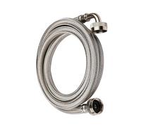 EFIELD 4 Ft Premium Washing Machine Hose with 90 Degree Elbow, Hot or Cold Water Supply Line, PVC Core with Braided Stainless Steel (4 Ft),(HOSE021)