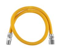 Efield 48-Inch Flexible Gas Line Connector, 1/2" MIP x 1/2" FIP Brass Adapter, Stainless Steel Gas Hose, Yellow,(HOSE075)