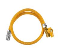 Efield 48-Inch Flexible Gas Line Connector, 1/2" MIP x 1/2" FIP Straight Gas Valve Brass Adapter, Stainless Steel Gas Hose, Yellow,(HOSE078)