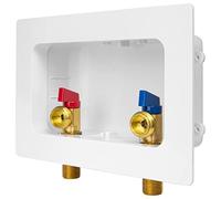 EFIELD Premium Washing Machine (Laundry) Outlet Box with Center Drain, 1/2 inch Sweat MIP x 3/4 inch MHT Connection, White (Standard),(WM029)