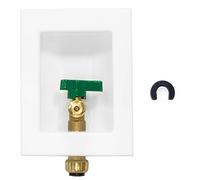 EFIELD Push-fit Pre-Assembled Ice Maker Outlet Box, 1/2-Inch Push-Fit Connection with Installed 1/4-Turn Ball Valve, White,(IM005)