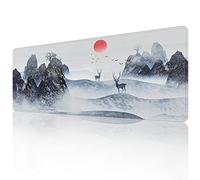 EFISH Japanese Mouse Pad (31.5 × 11.8 × 0.12 inch) Extended Large Mouse Mat Desk Pad, Stitched Edges Mousepad,Non-Slip Rubber Base,Gaming Mouse Pad XL